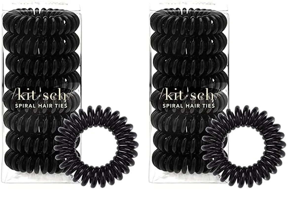 Spiral Hair Ties for Women, Coil Hair Ties for Thick Hair, No Crease Hair Tie, Spiral Hair Ties No Damage, Hair Coils & Phone Cord Hair Ties, 8Pcs (Brunette) - Valentines Day Gifts