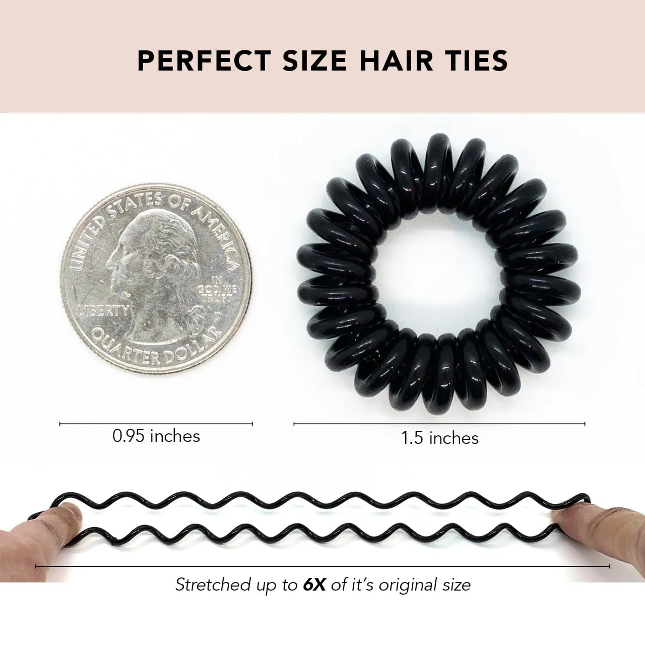 Spiral Hair Ties for Women, Coil Hair Ties for Thick Hair, No Crease Hair Tie, Spiral Hair Ties No Damage, Hair Coils & Phone Cord Hair Ties, 8Pcs (Brunette) - Valentines Day Gifts