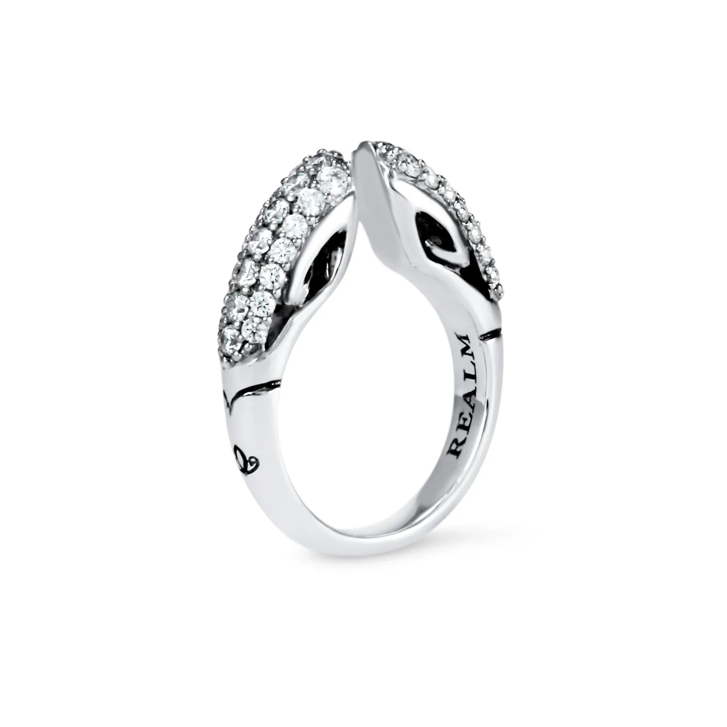 Spirit Pavé Stack Ring 5mm - Sterling Silver   CZ Blanc