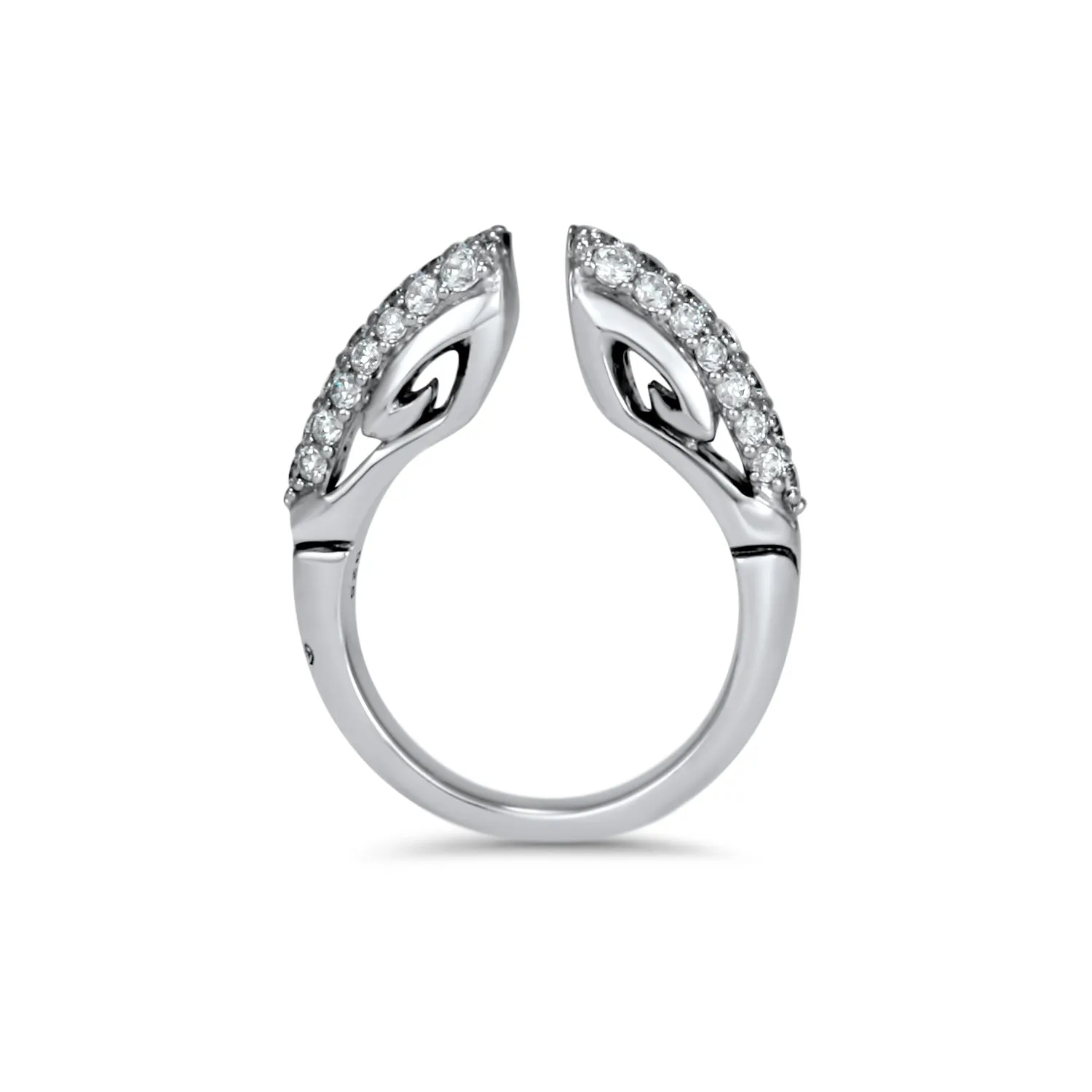 Spirit Pavé Stack Ring 5mm - Sterling Silver   CZ Blanc