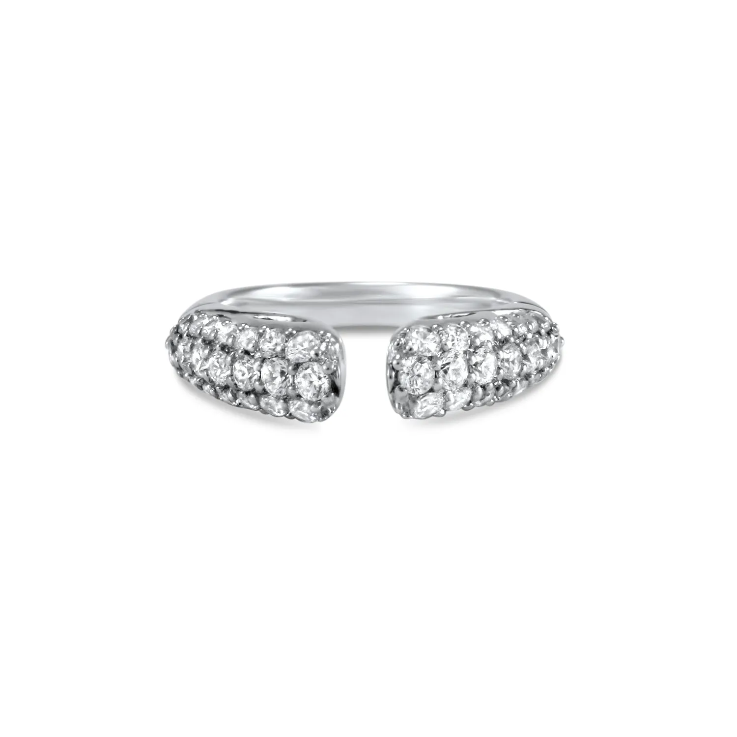 Spirit Pavé Stack Ring 5mm - Sterling Silver   CZ Blanc