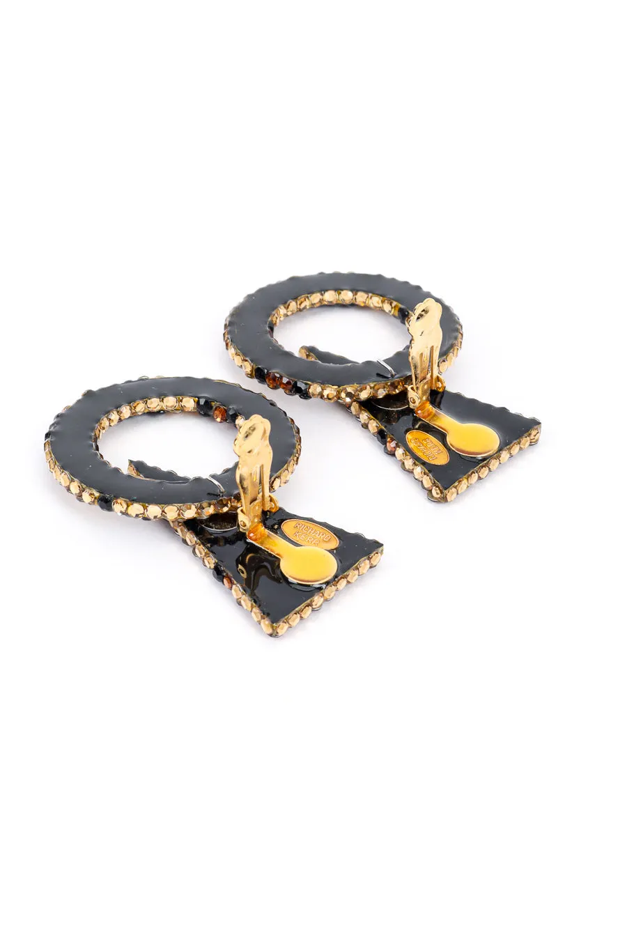Spotted Triangle Point Hoop Earrings