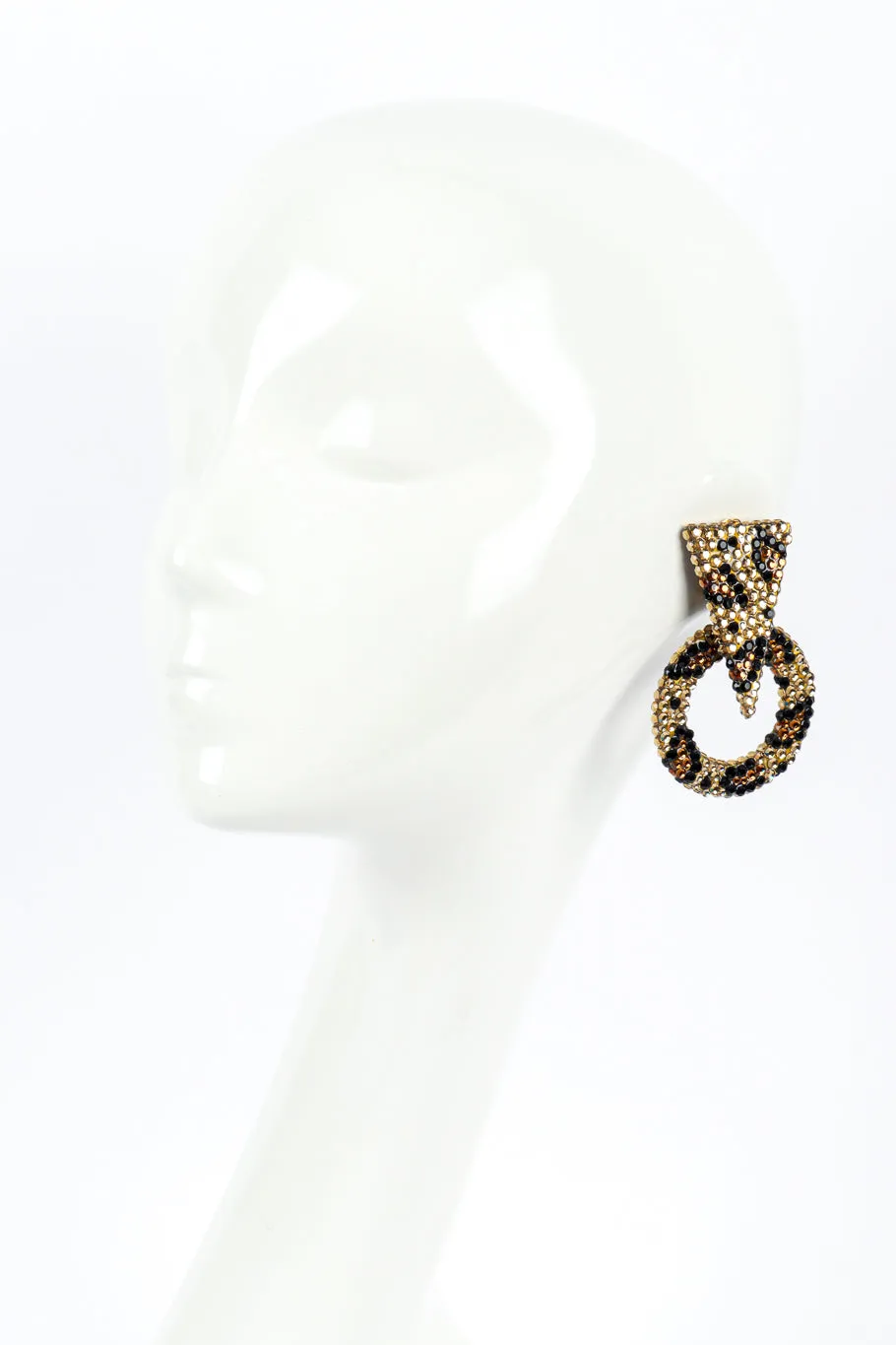 Spotted Triangle Point Hoop Earrings