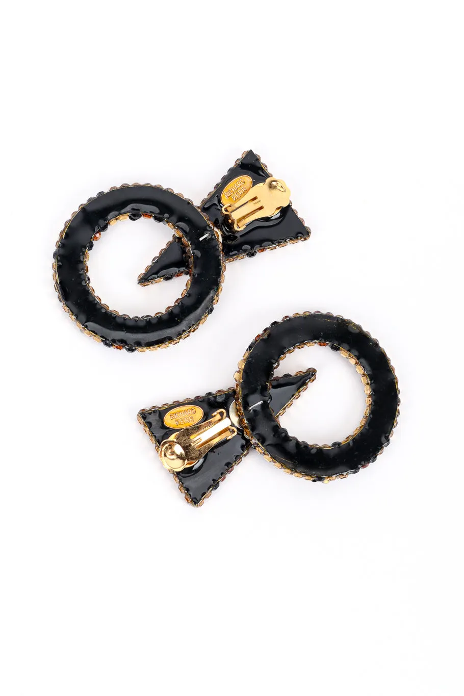 Spotted Triangle Point Hoop Earrings