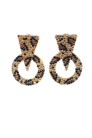 Spotted Triangle Point Hoop Earrings