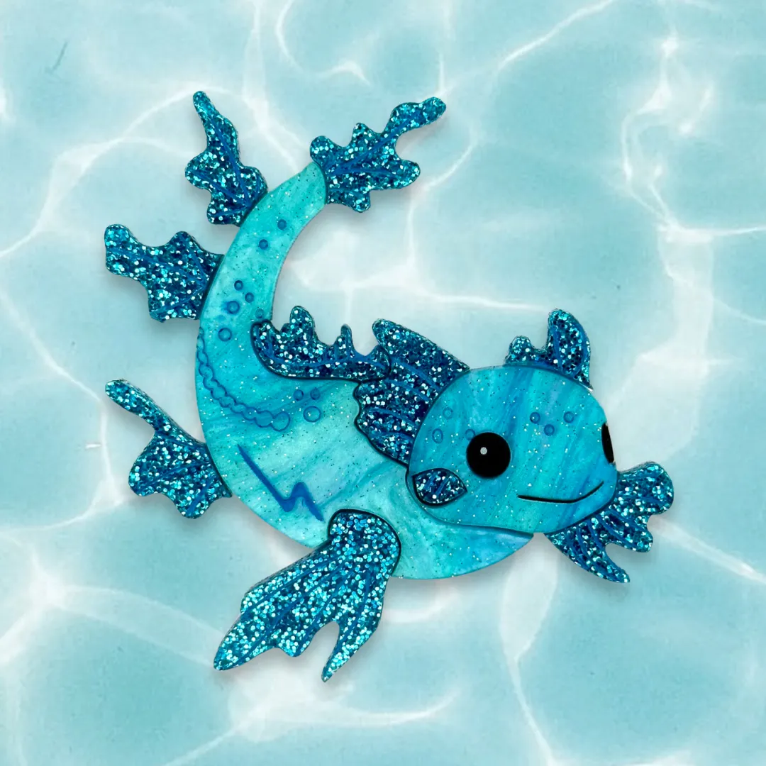 Squish Axolotl  - brooch