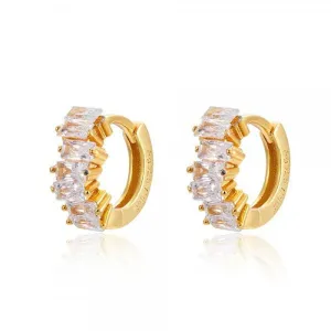 Stacked Rectangular Zircon Mini Hoops