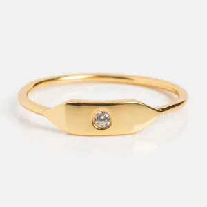 Stacking Signet Ring with Stone