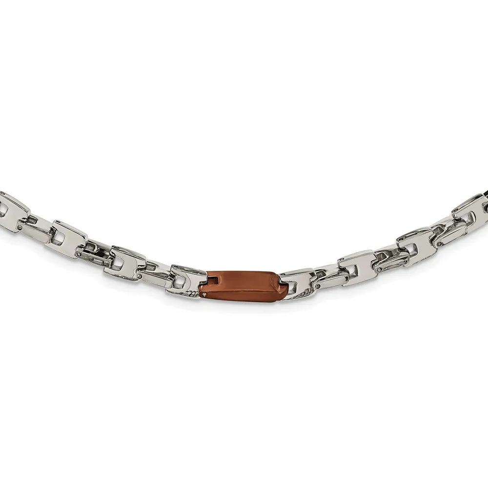 Stainless Steel Brown IP-plated 24in Necklace
