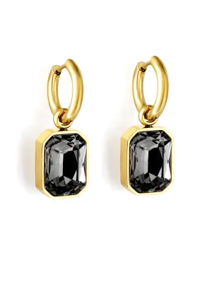 Stainless Steel Cubic Zirconia Drop Earrings - FD ⚡