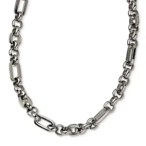 Stainless Steel Fancy Link 18in Necklace