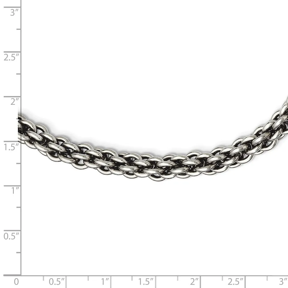 Stainless Steel Oval Link 22in Necklace