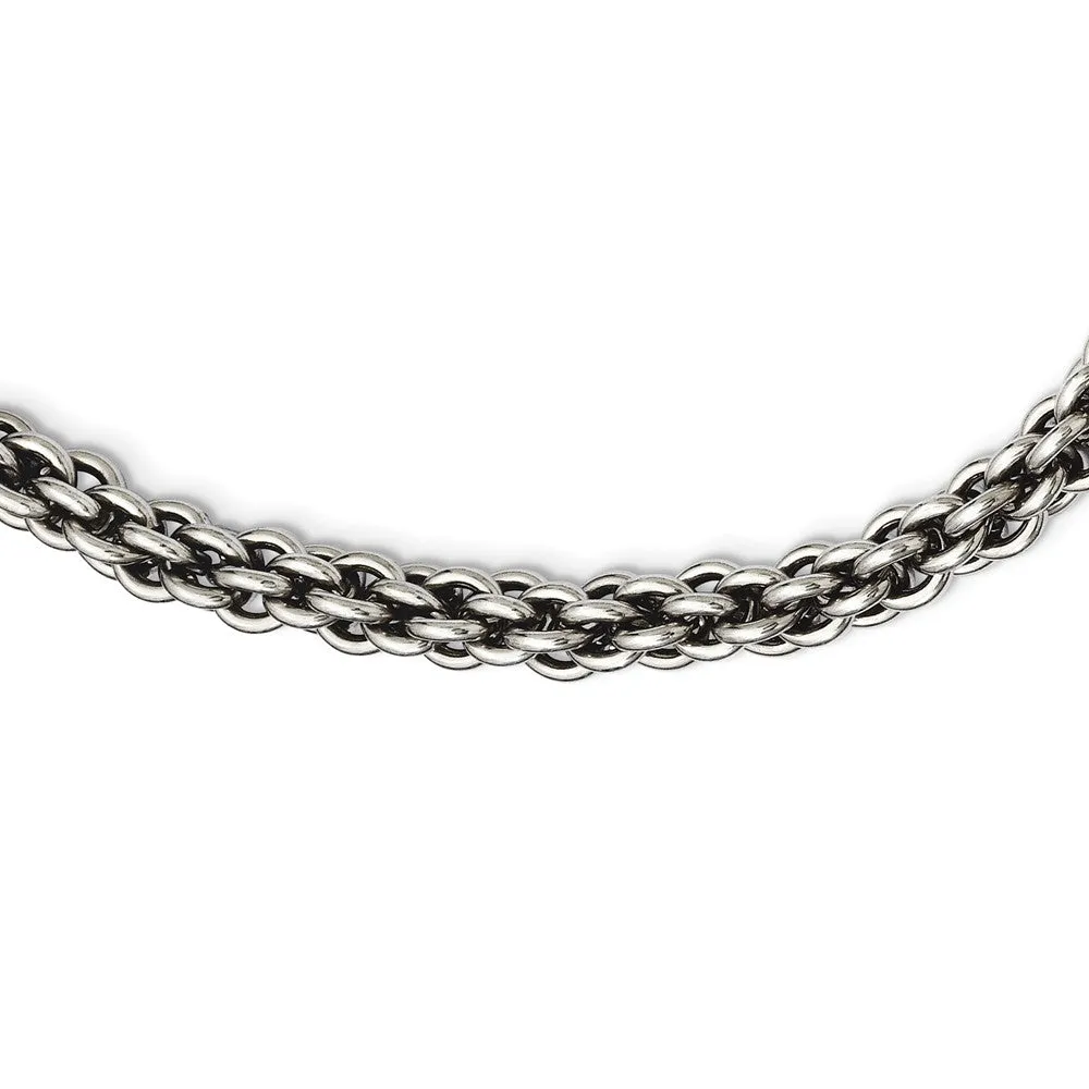 Stainless Steel Oval Link 22in Necklace