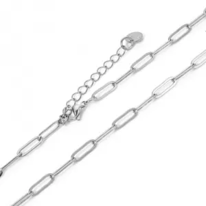 Stainless Steel Paperclip Chain Necklace - 16"   2" Extender - Choose Your Tone!