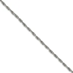 Stainless Steel Polished and Textured 5.00mm Fancy Link Chain Necklace
