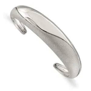 Stainless Steel Polished Laser cut Domed Cuff Bangle