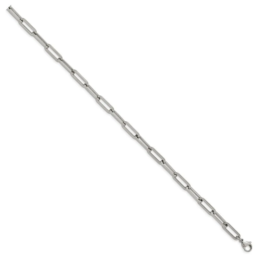 Stainless Steel Polished Paperclip 15in w/2in ext. Necklace