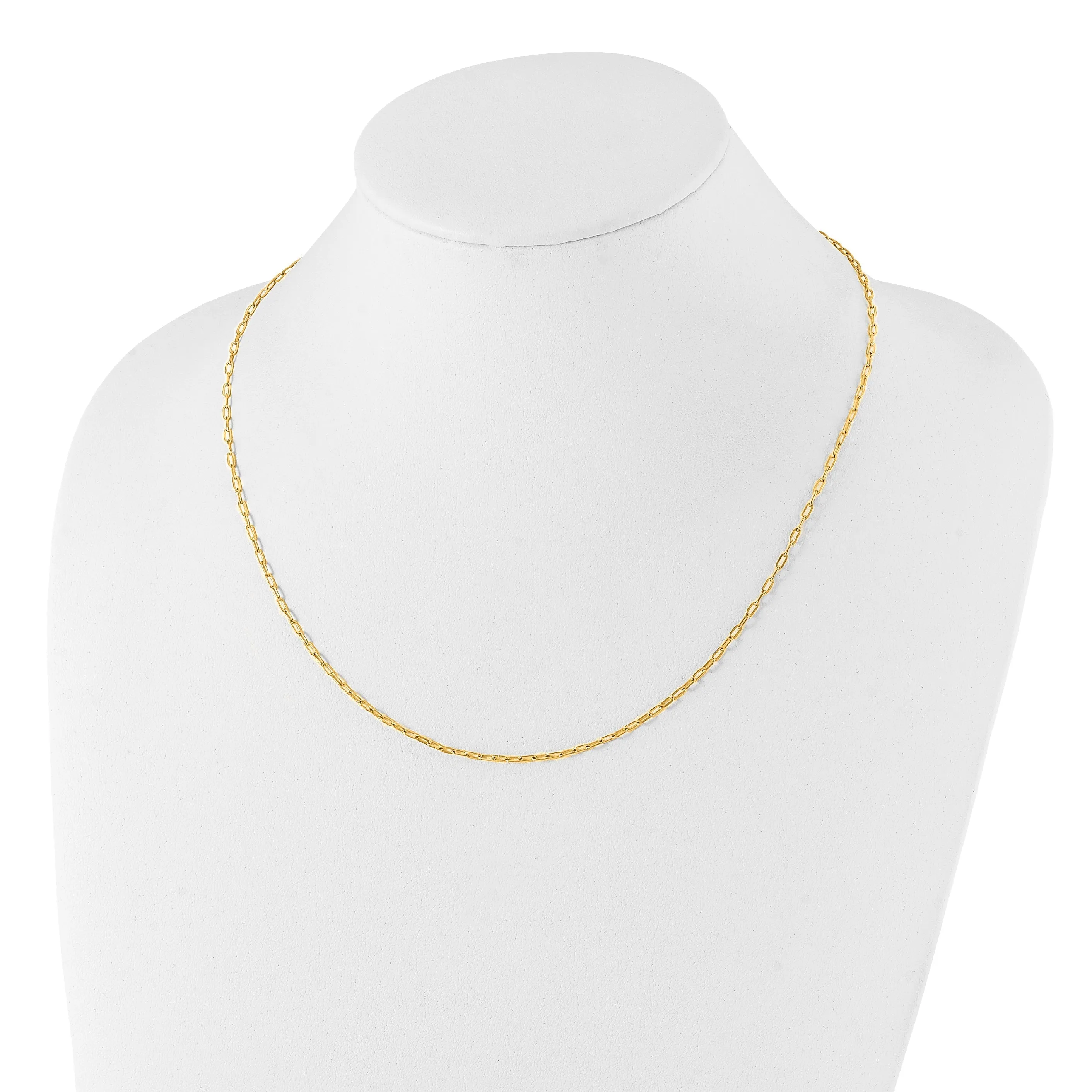 Stainless Steel Polished Yellow IP Enlongated Open Link 20in Chain Necklace