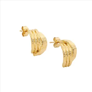 Stainless Steel Stud Hoop Earrings