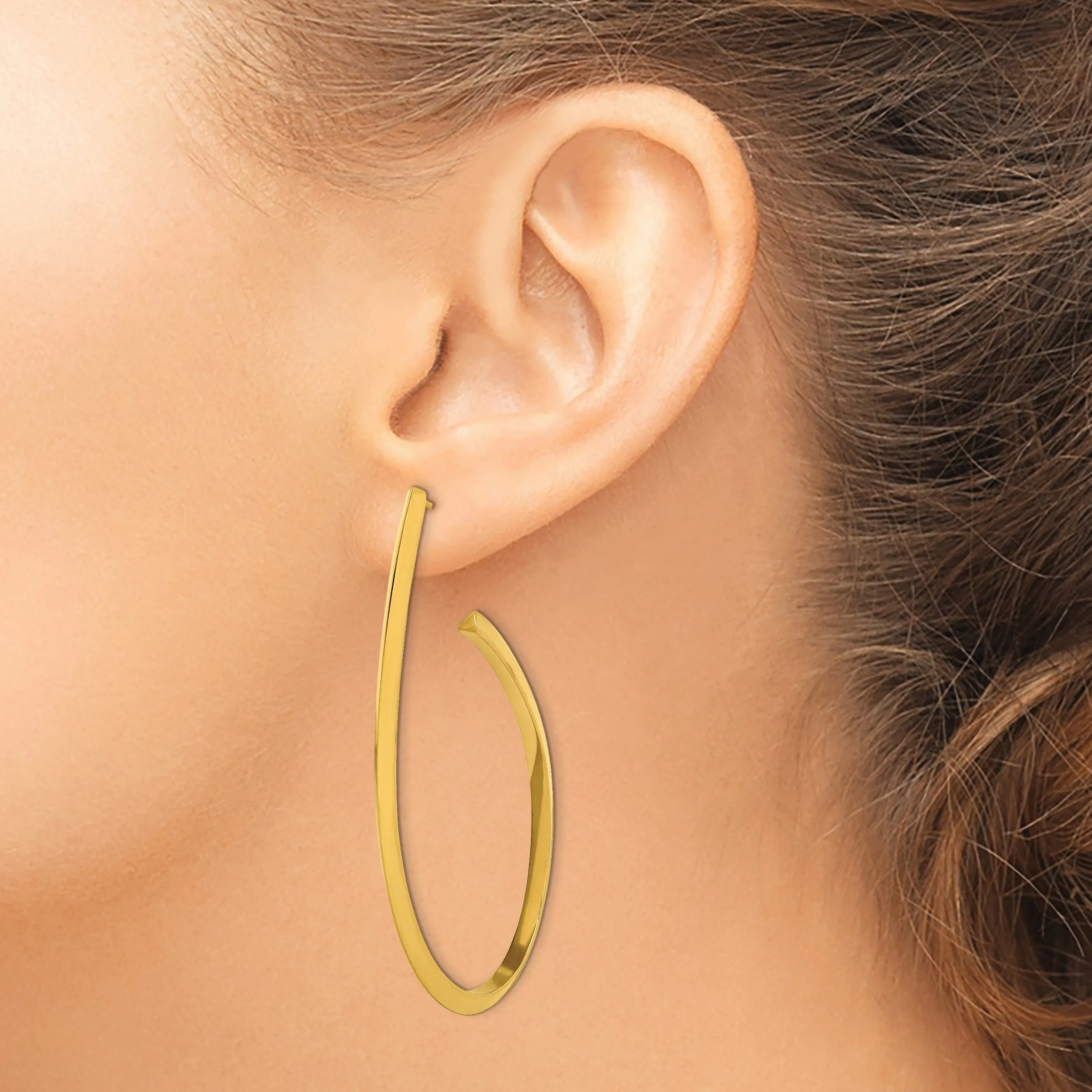 Stainless Steel Yellow Post Hoop Earrings