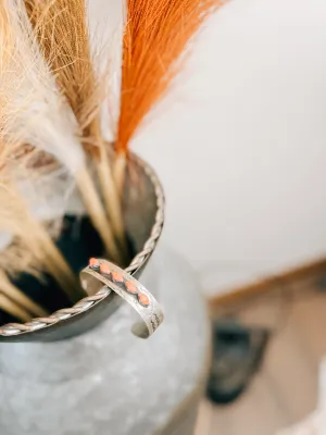 Stamped Matte Coral Skinny Cuff