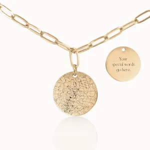 Star Map Coin Pendant on Paperclip Chain
