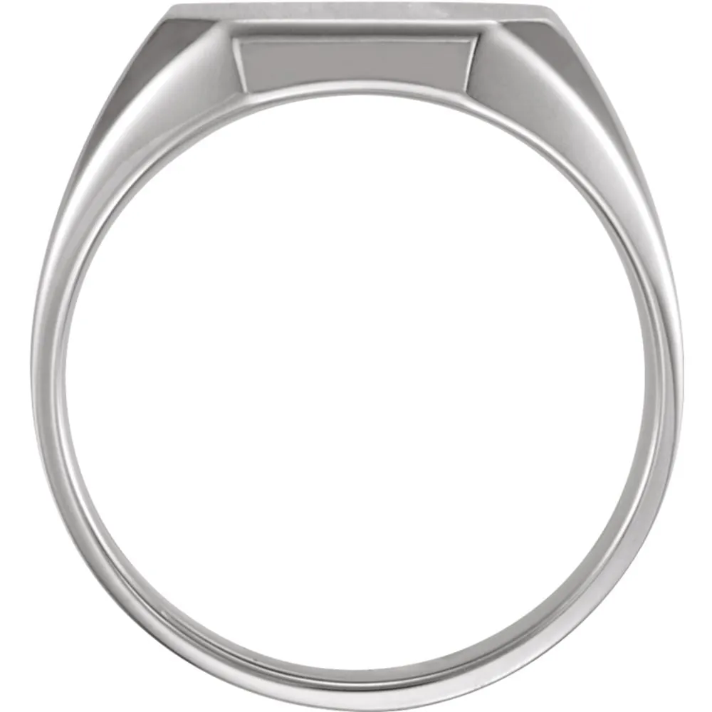 Sterling Silver 16x14mm Octagon Men's Signet Ring, Size 11