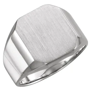 Sterling Silver 16x14mm Octagon Men's Signet Ring, Size 11