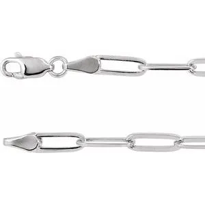 Sterling Silver 3.85 mm Paperclip-Style 22" Chain