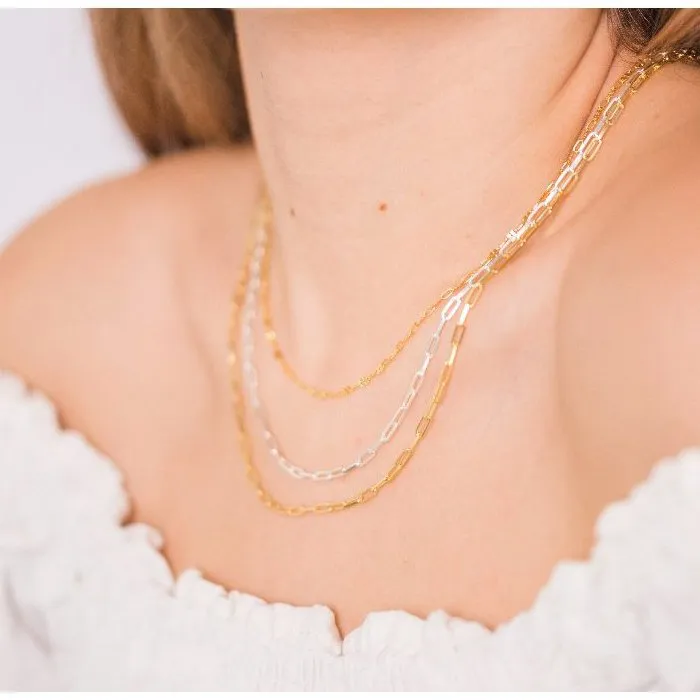 Sterling Silver (3mm) Paperclip Chains (16" - 36")