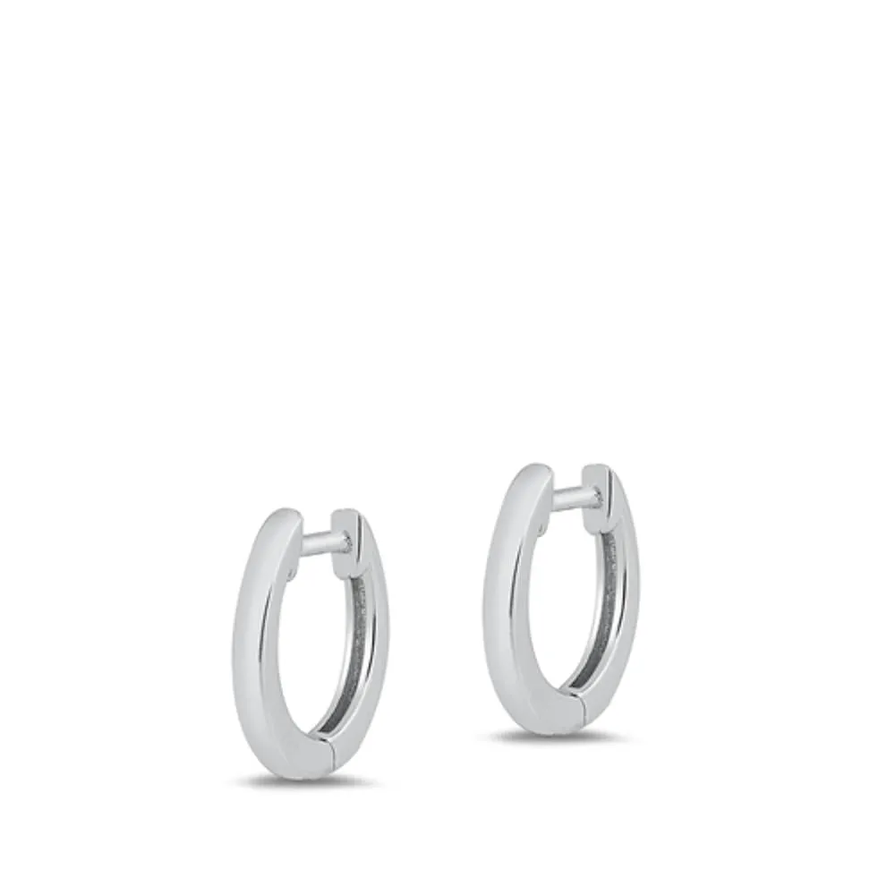 Sterling Silver Beautiful Classic Hoop High Polished Earrings 925 New