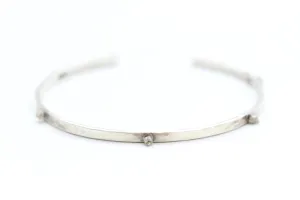 Sterling Silver Bracelet with Five Grey Diamond Beads
