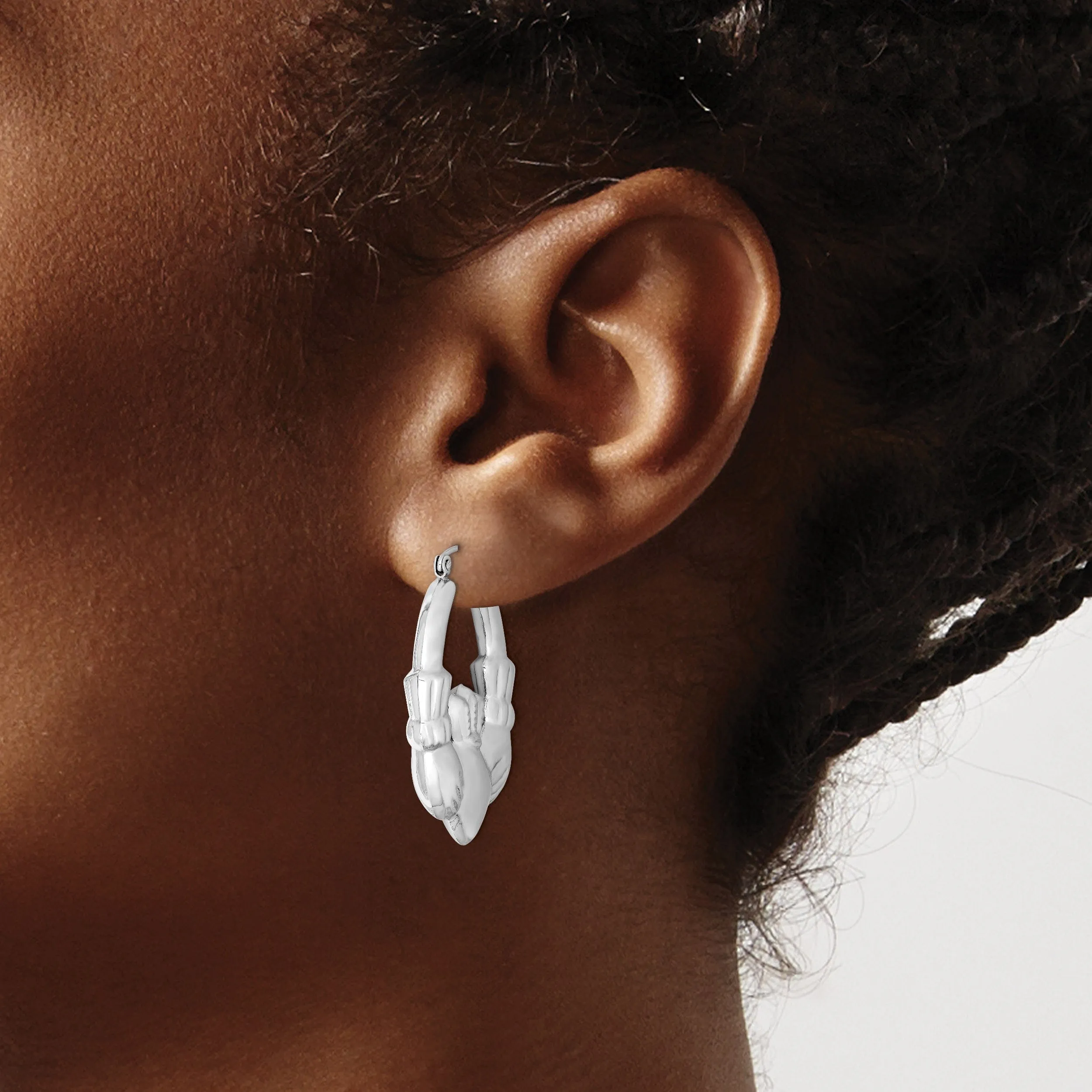 Sterling Silver Claddaugh Hoop Earrings