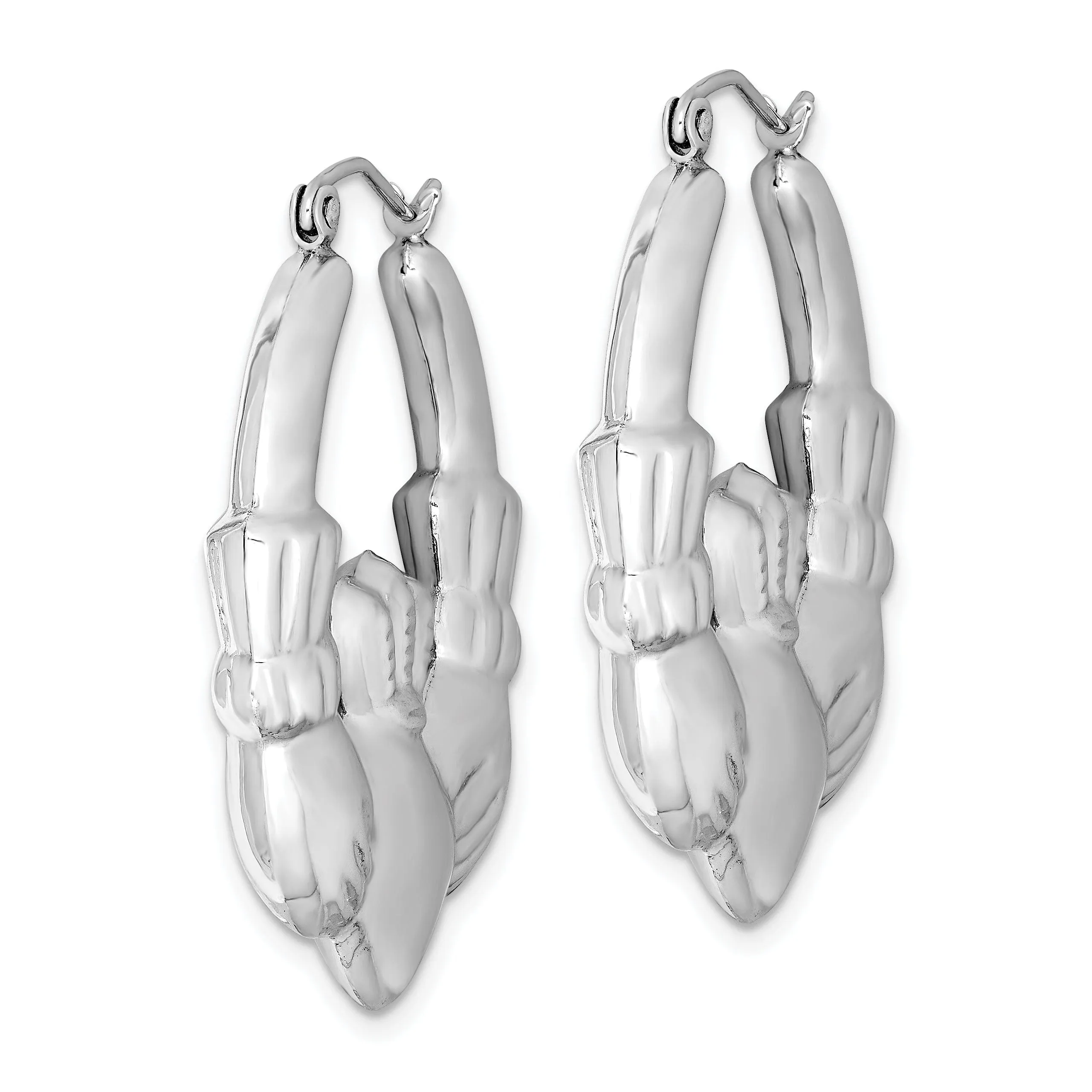 Sterling Silver Claddaugh Hoop Earrings