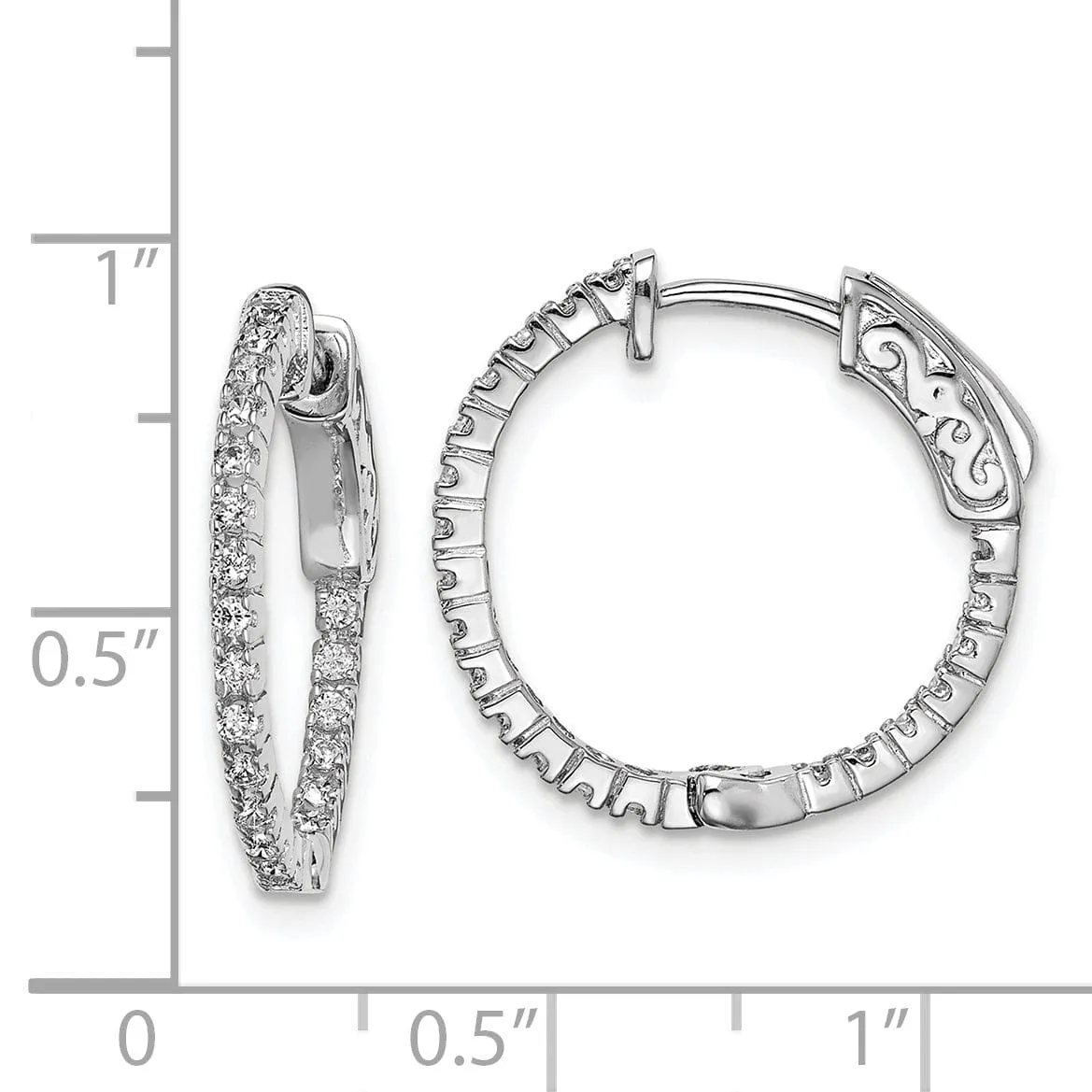 Sterling Silver CZ Hoop Earrings
