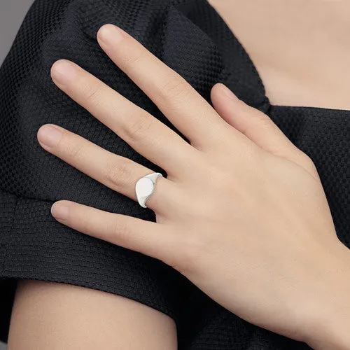 Sterling Silver Ladies High Polished Signet Ring