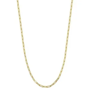 Sterling Silver Paperclip Chain Necklace 18k Gold Finish 24"