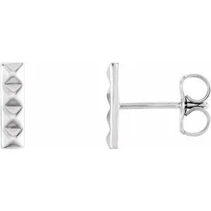 Sterling Silver Pyramid Bar Earrings