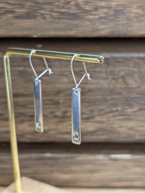 sterling silver star bar dangle earrings