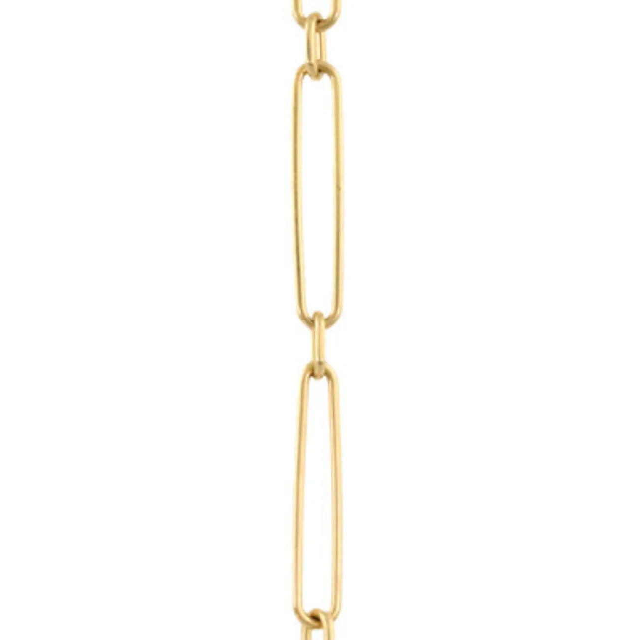 Stretch 18K Yellow Gold Paper Clip Mixed Links Chain Necklace