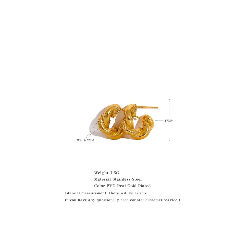 Stylish Twisted Fashion Hoop Earrings For Women