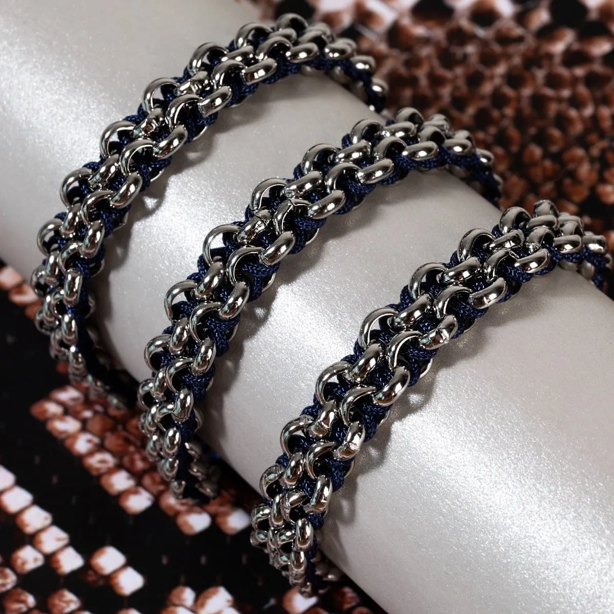 Sumatran Elephant Links | Mini Kismet Bracelet | Blue x Silver