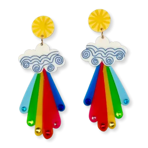 Sunburst Rainbow  ☀️ 🌈 - earrings - Set of 2