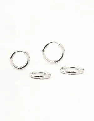 Surgical Steel Classic Hoop Earrings 2-Pack