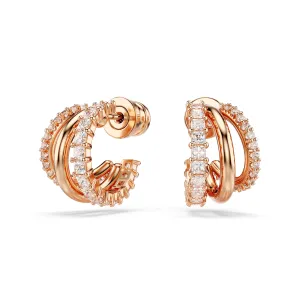 Swarovski Rose Gold Tone Hyperbola Mini Hoop Earrings