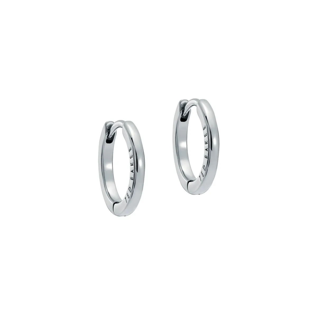 ted baker crisele: logo hoop earrings (14mm) silver tone