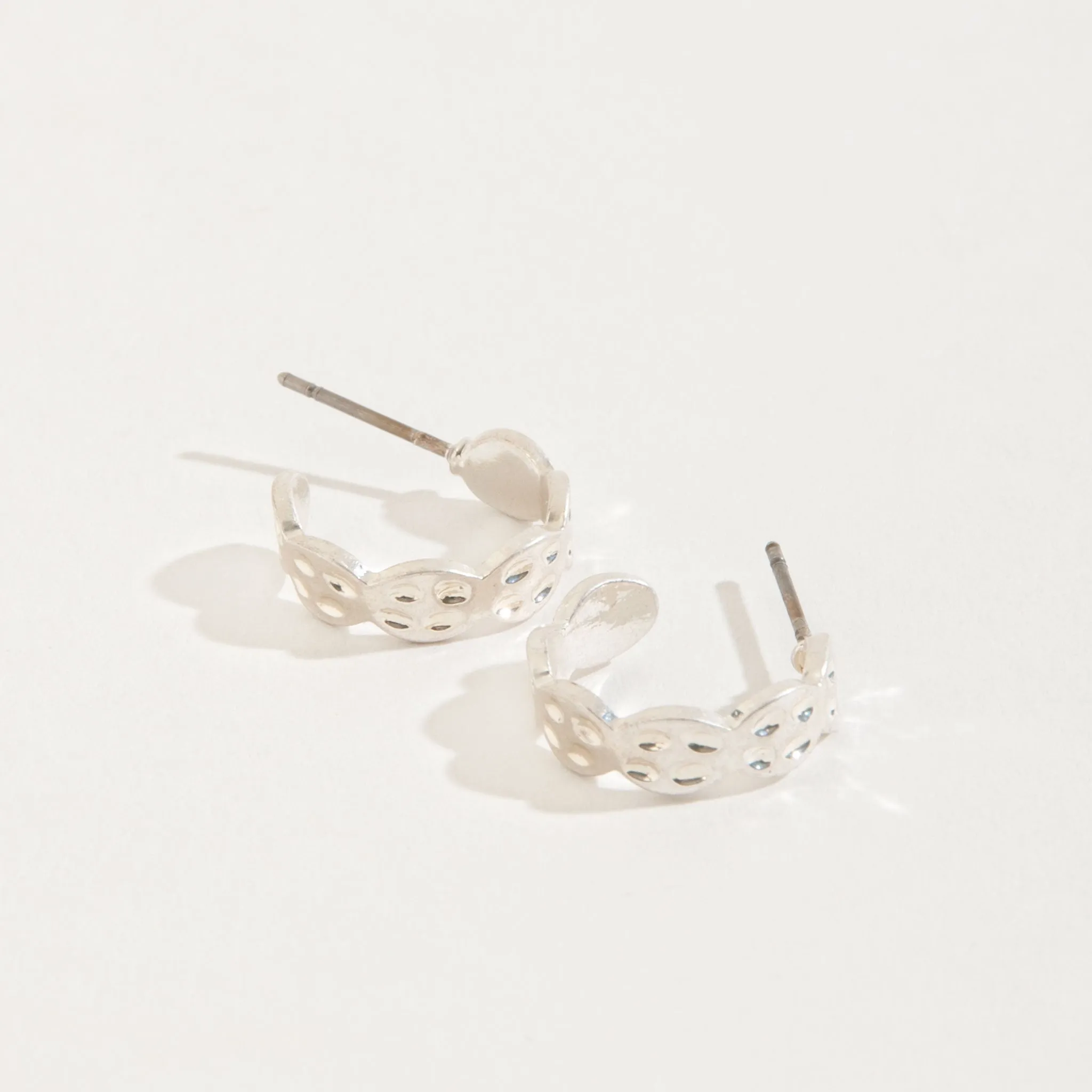 Textured Hoop Stud Buds Earrings