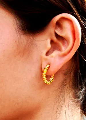 The "Jaden" gold plated coil hoop earring