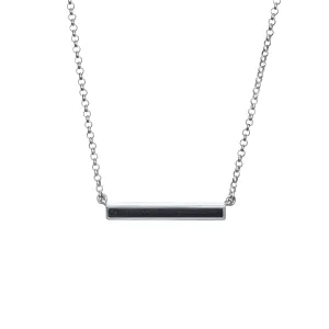 Thin Lateral Bar Cremation Necklace in 14K White Gold