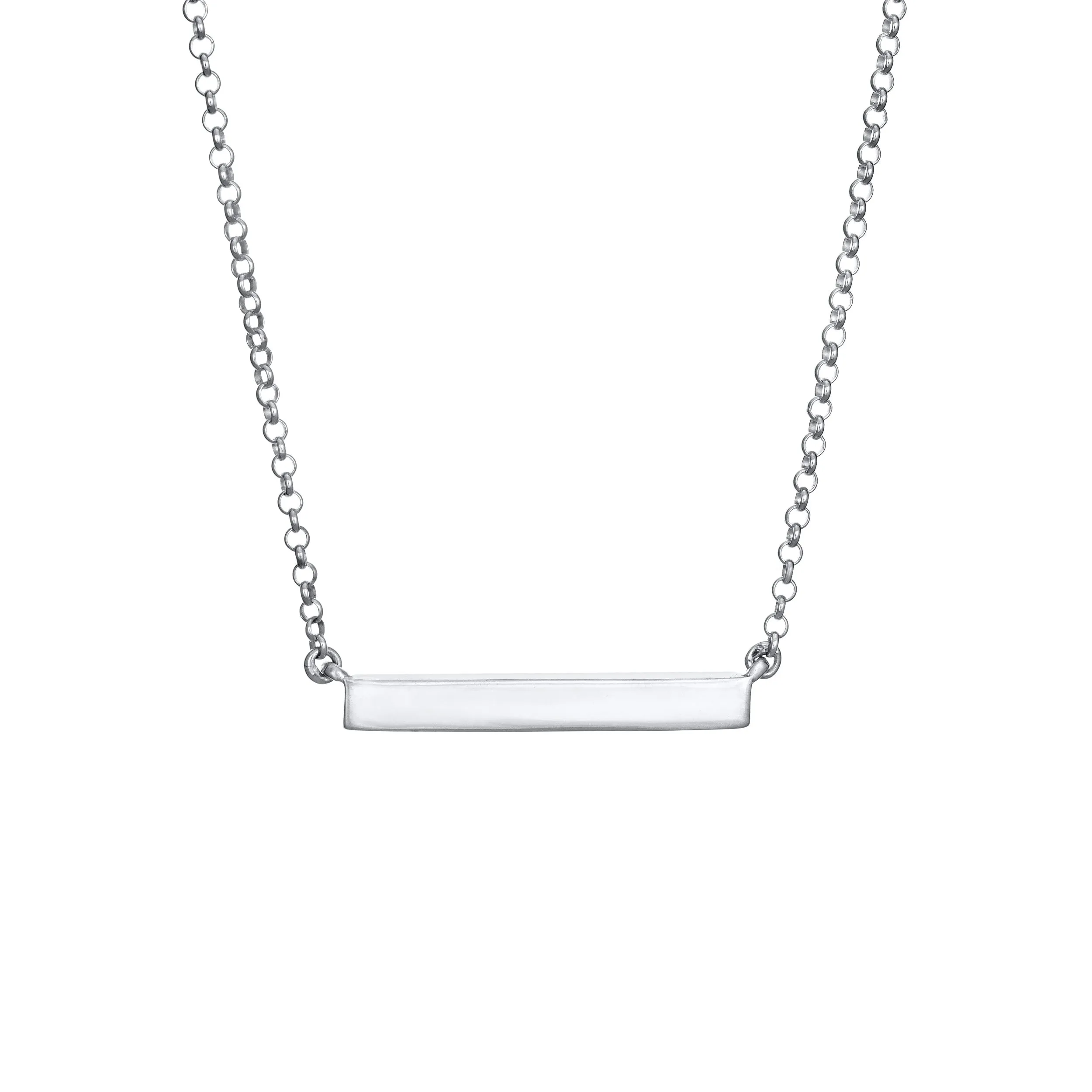 Thin Lateral Bar Cremation Necklace in 14K White Gold